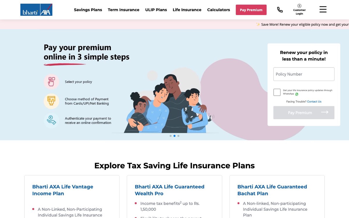 Bharti AXA Life Insurance website, a BFSI backend project
