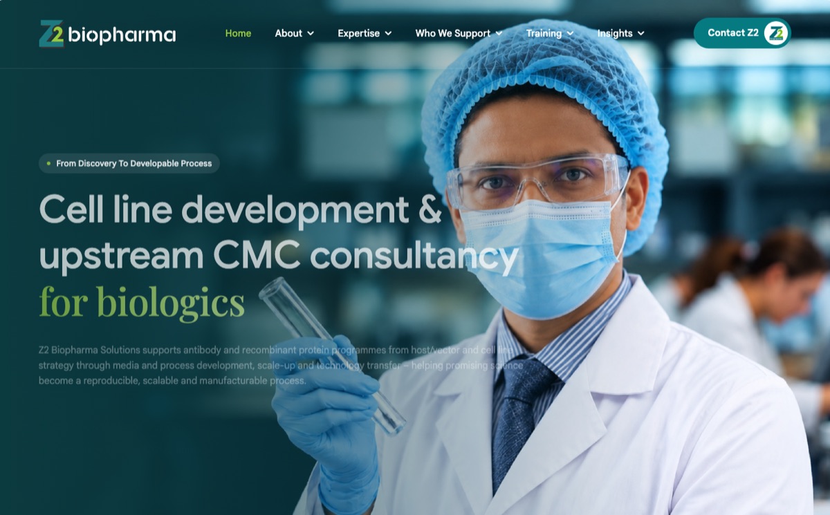 Z2 Biopharma website designed and built by Varnan Kanjhinghat